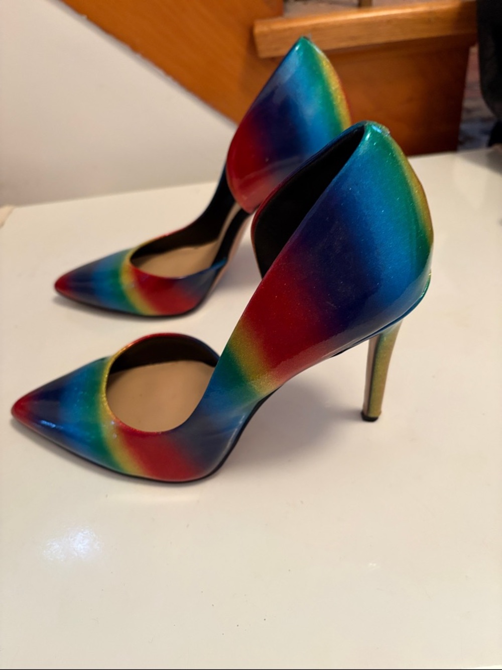 Mix No. 6 Rainbow Gradient Pointed-Toe Stilettos - Picture 4 of 6